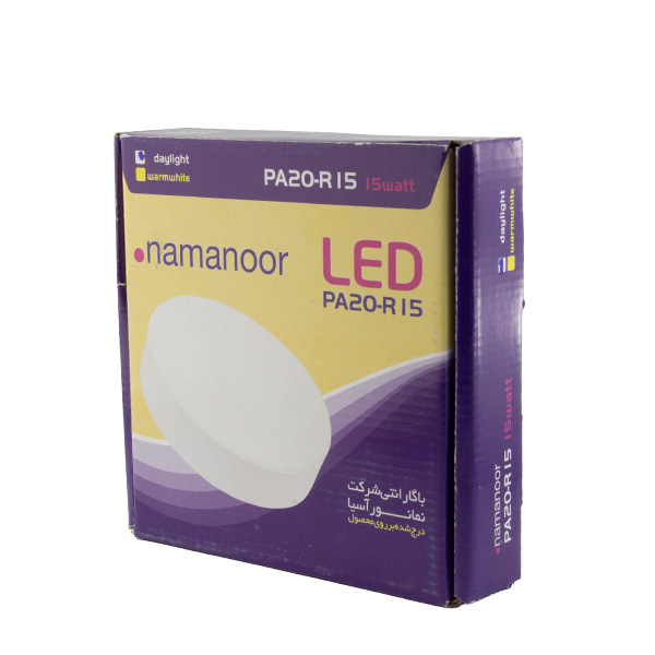 پنل گرد 15 وات نمانور بدون فریم روکار