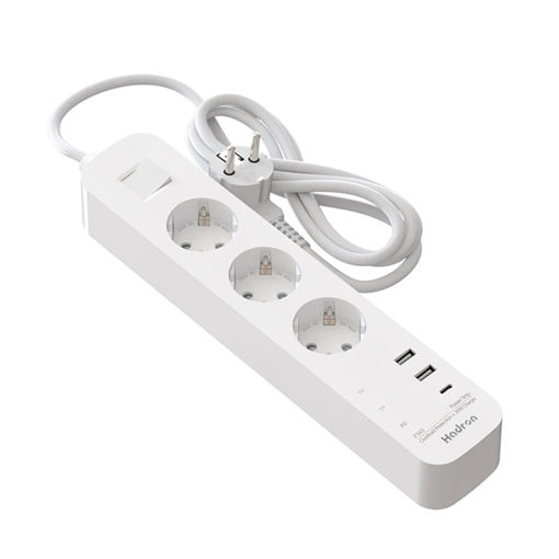 سه راهی برق هادرون دارای پورت USB و PD مجهز به شارژر 30 وات دارای کابل  1/8 متر مدل P343