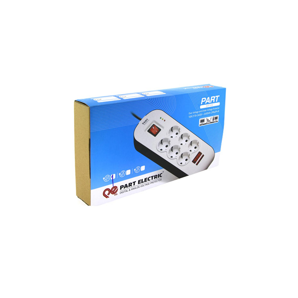 محافظ پارت شش راه ارت دار دیجیتال با کابل 5 متر کد 8796