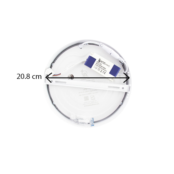 پنل گرد 18 وات یکتا افروز ساید لایت فریم آلومینیوم روکار