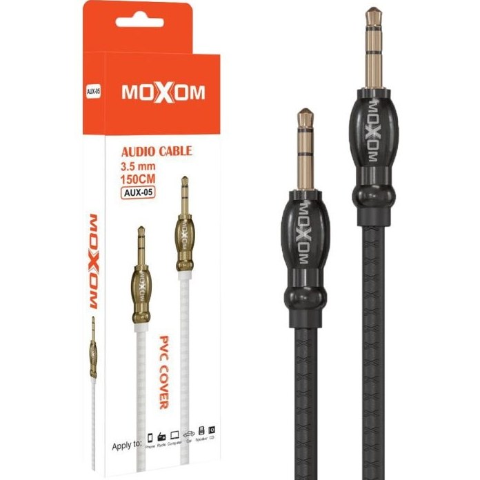 کابل 2 سر استریو موکسوم 1/5 متر 05 AUX جدید 1