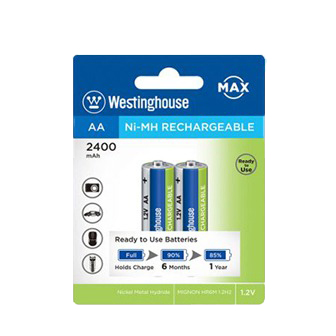 باتری نیم قلمی قابل شارژ 2400 میلی آمپر وستینگهاوس