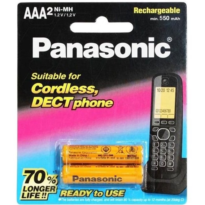 باتری نیم قلمی شارژی پاناسونیک درجه یک 550 میلی آمپر