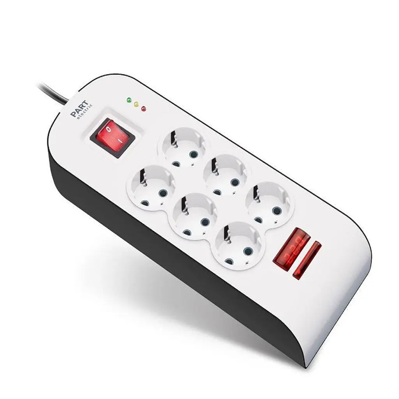 محافظ پارت الکتریک شش راه ارت دار دیجیتال با کابل 1.8 کد 8794