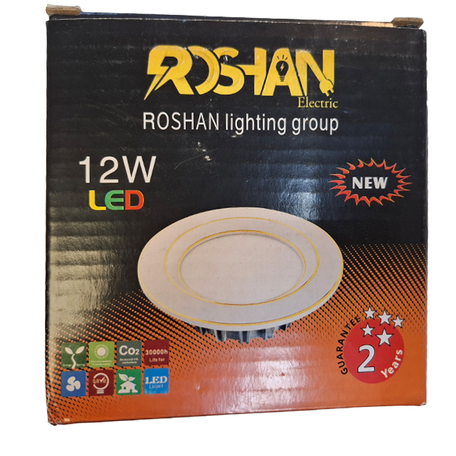 پنل 12 وات روشن توكار دور  نقره