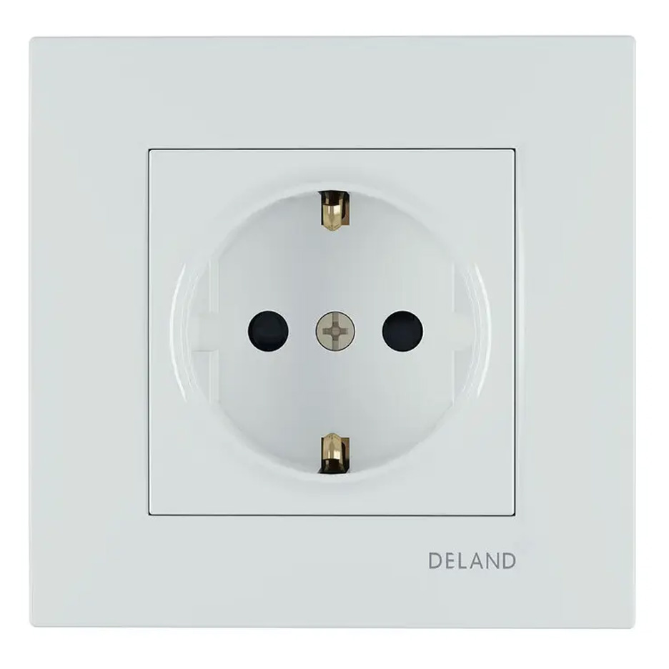 پریز برق ارت دار مغزی سرامیک توکار مدل آسا سفید دلند