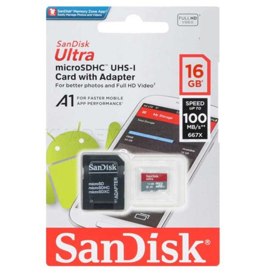 رم میکرو سندیسک 100Mسرعت 16G Ultra A1