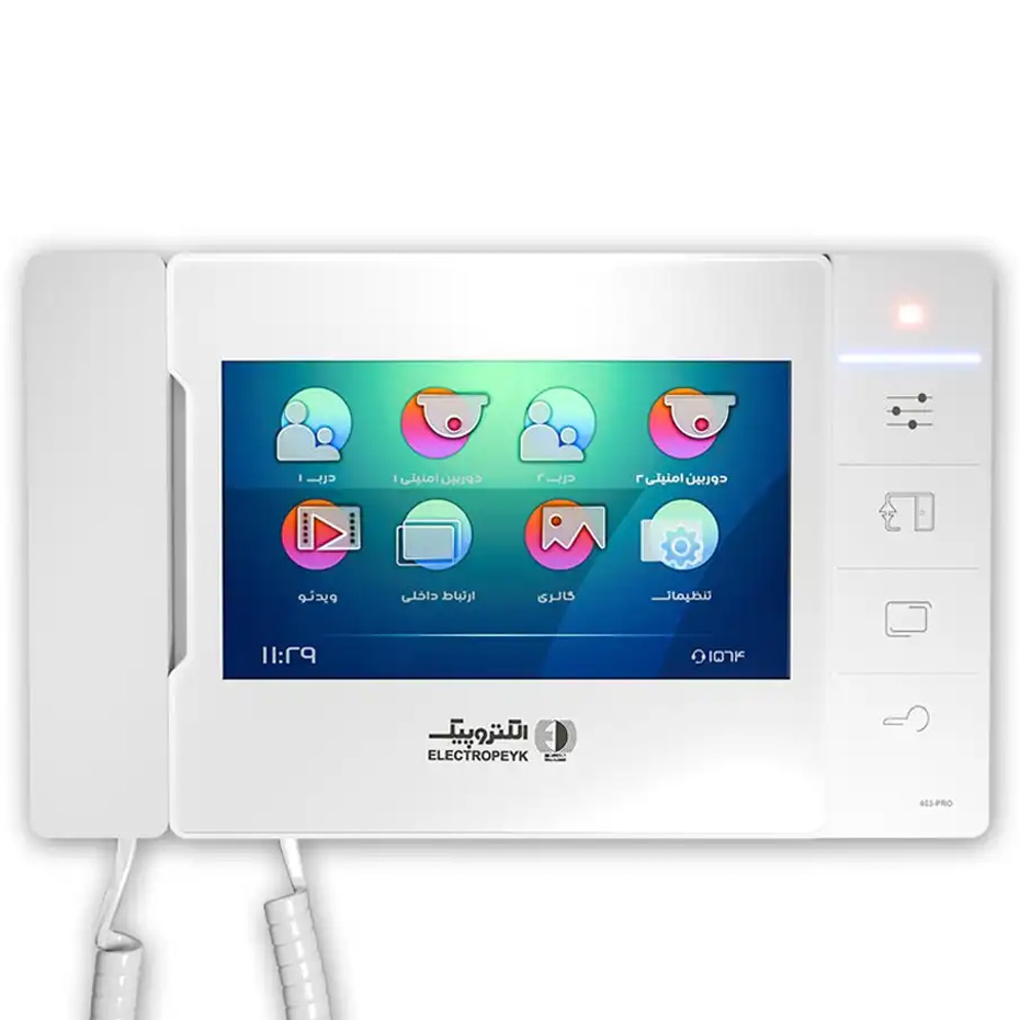 آیفون تصویری الکتروپیک مدل 403 PRO با صفحه‌نمایش 7 اینچ سفید