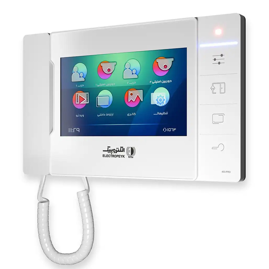 آیفون تصویری الکتروپیک مدل 403 PRO با صفحه‌نمایش 7 اینچ سفید