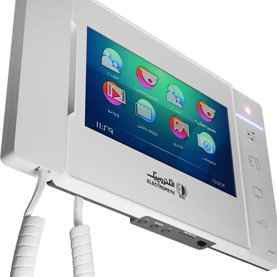 آیفون تصویری الکتروپیک مدل 403 PRO با صفحه‌نمایش 7 اینچ سفید