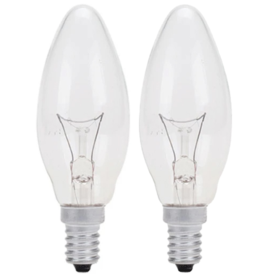 لامپ شمعی 60 وات پارس شهاب پایه E14 بسته 2 عددی