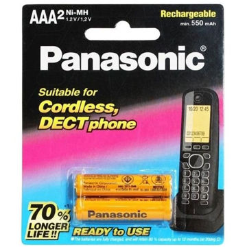 باتری شارژی نیم قلمی پاناسونیک مدل AAA 550mAh درجه یک -کپی