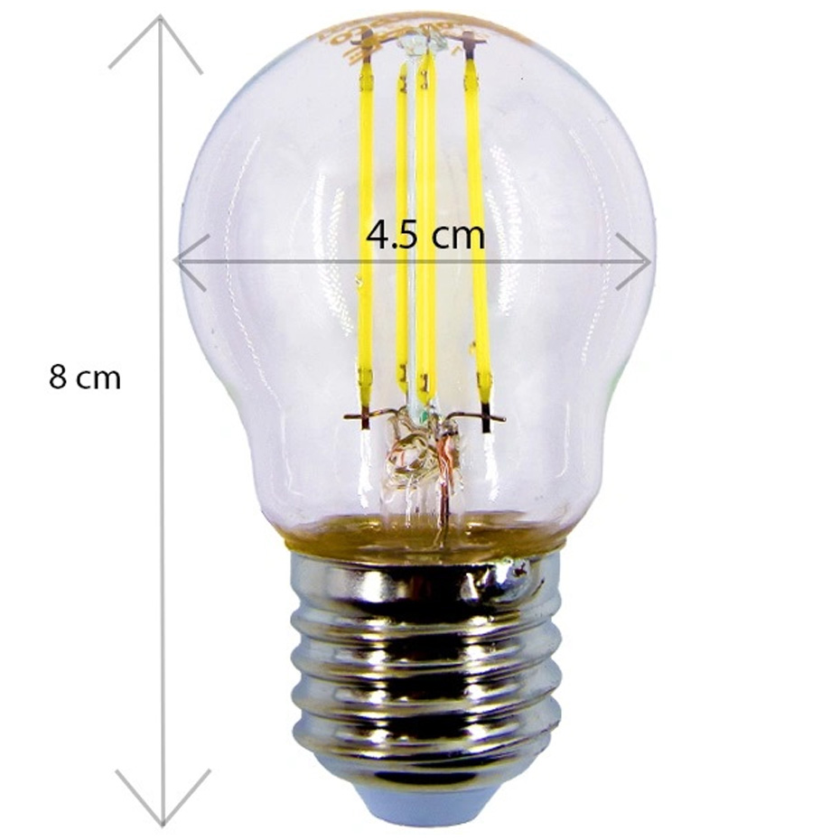 لامپ LED فیلامنتی حبابی 5 وات شفاف G45 نمانور پایه E27