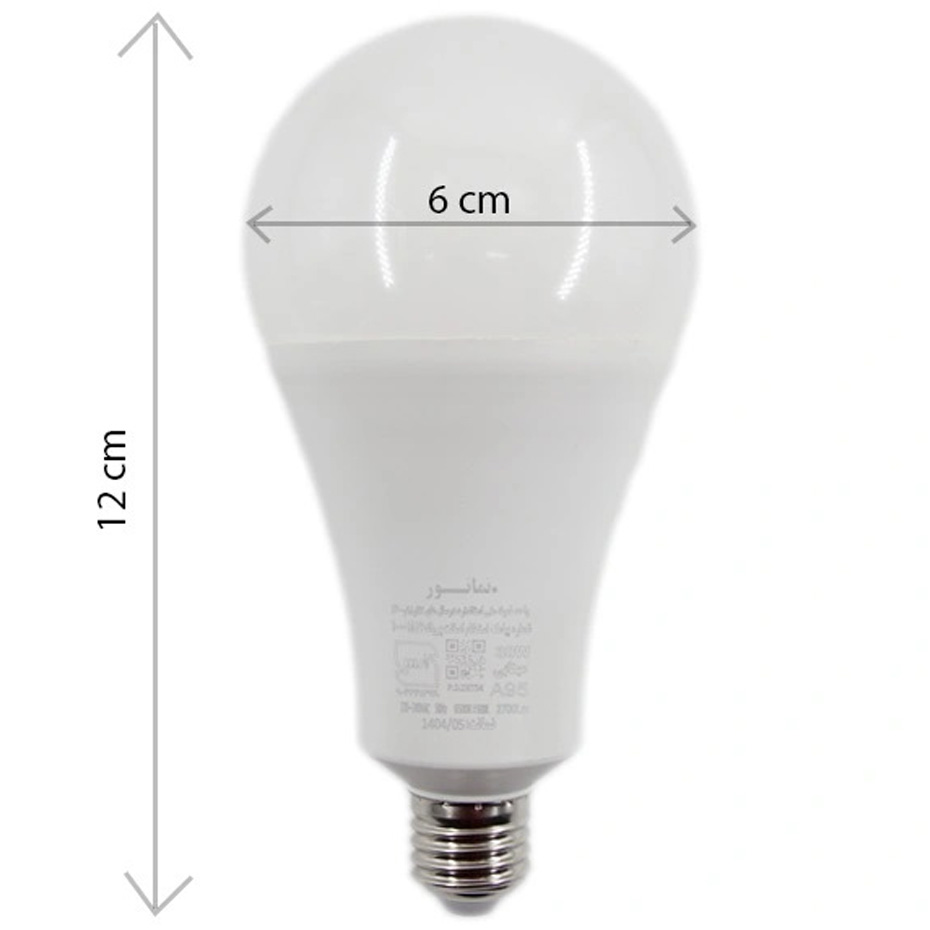 لامپ LED حبابی 30 وات نمانور پایه E27