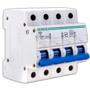 فیوز مینیاتوری چهار پل 20 آمپر دنا الکتریک ایرانیان مدل C20-6KA-4P