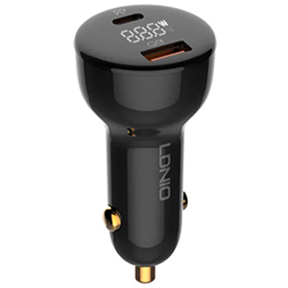 فندکی 100 وات فست شارژ دو خروج تایپ C و USB الدینیو با کابل تایپ سی مدل 101