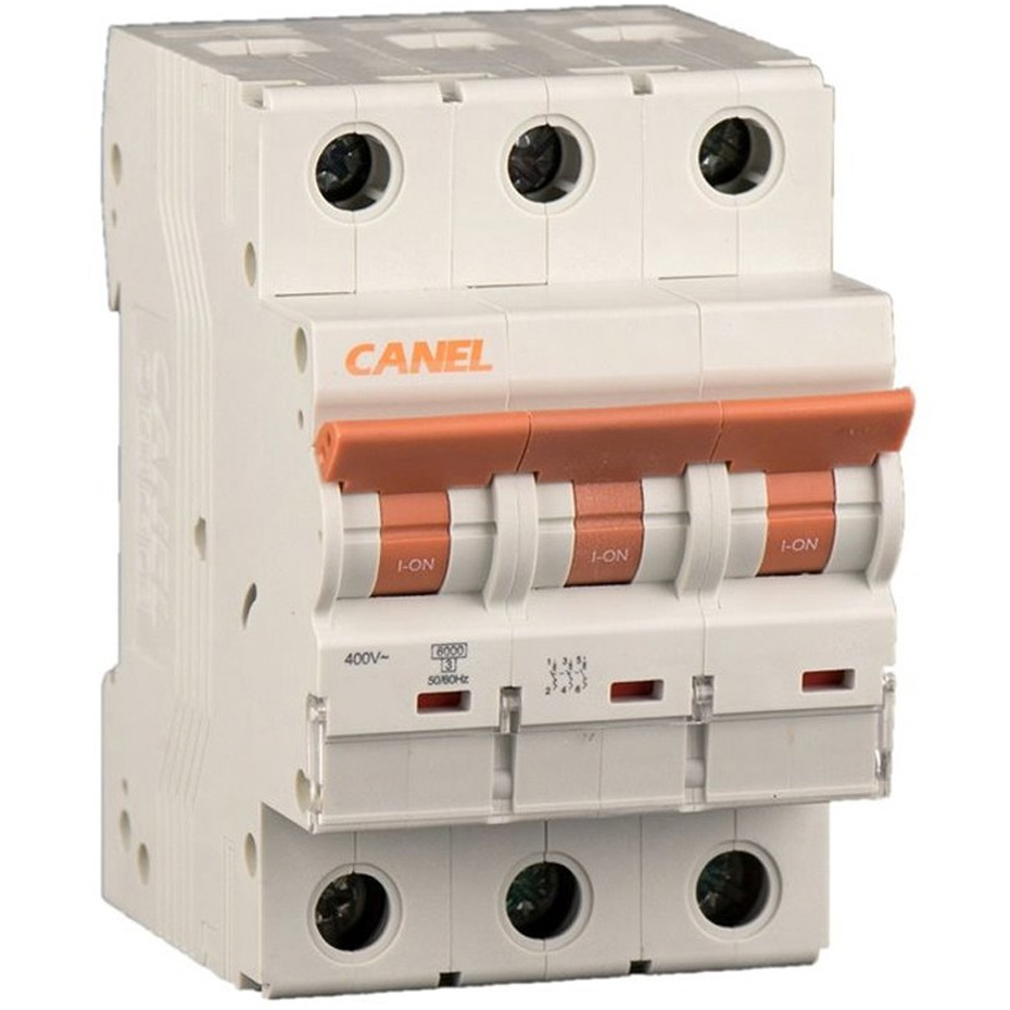 کلید مینیاتوری 25 آمپر سه پل AC کانل کد ‌‌B25-6KA-3P