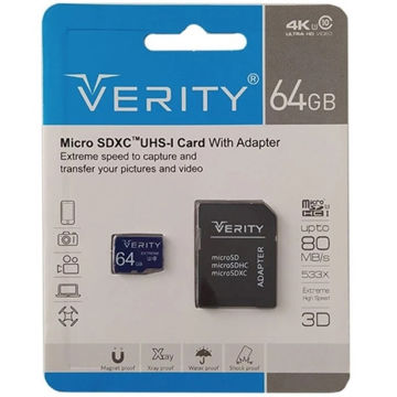 رم میکرو 64 گیگ وریتی VERITY U3 سرعت 80