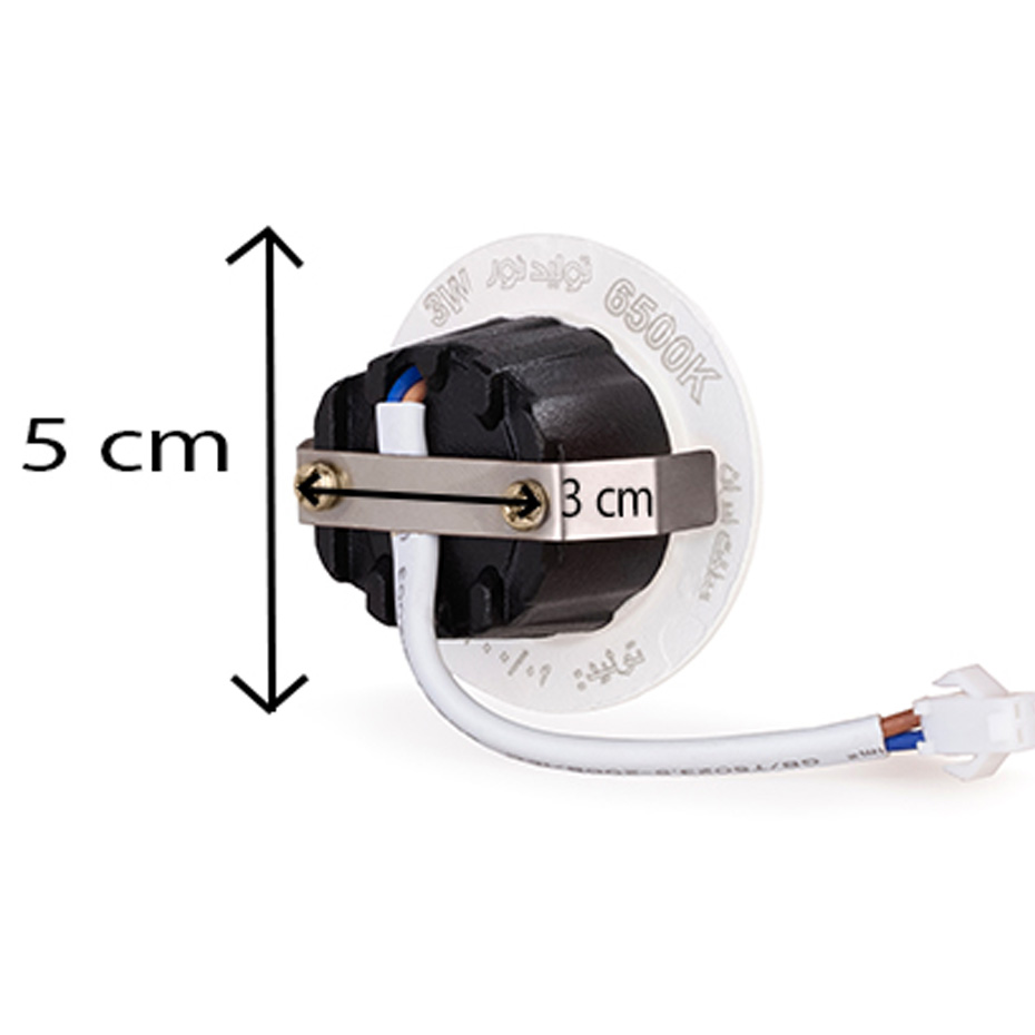 چراغ پارکتی 3 وات COB تولید نور توکار گرد مدل سان لایت