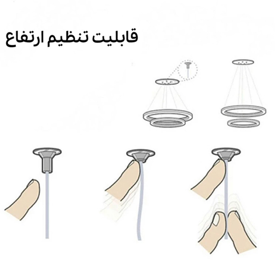 لوستر سه شعله چشمه نور کد A6320/3BK