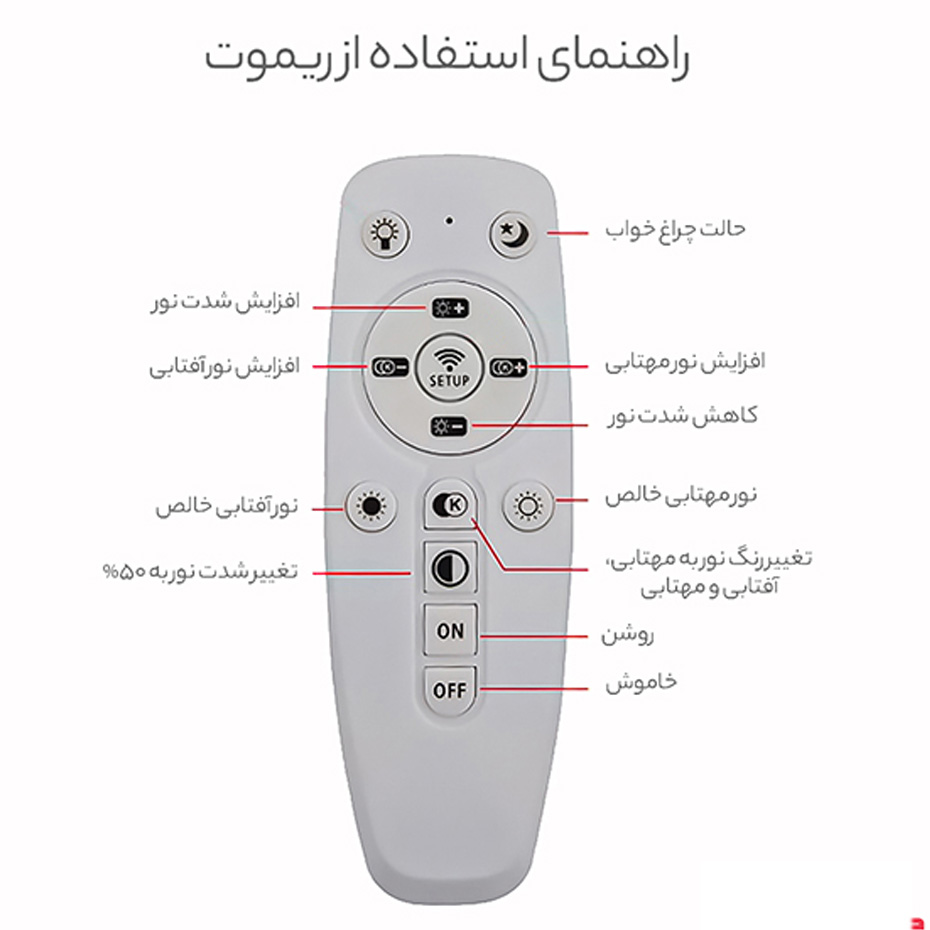 چراغ آویز چشمه نور کد A6314/1H (ریموت دار)
