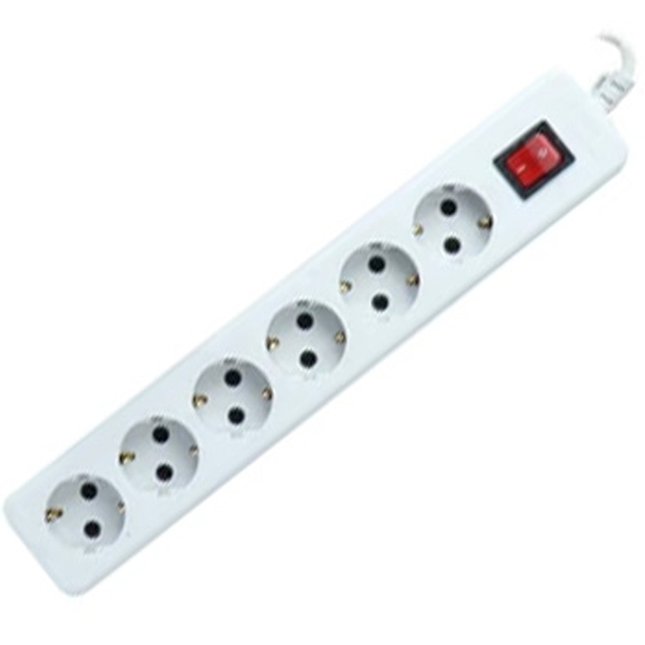 شش راه پارت الکتریک ارت دار مغزی سرامیک با کابل  5 متر کد 992