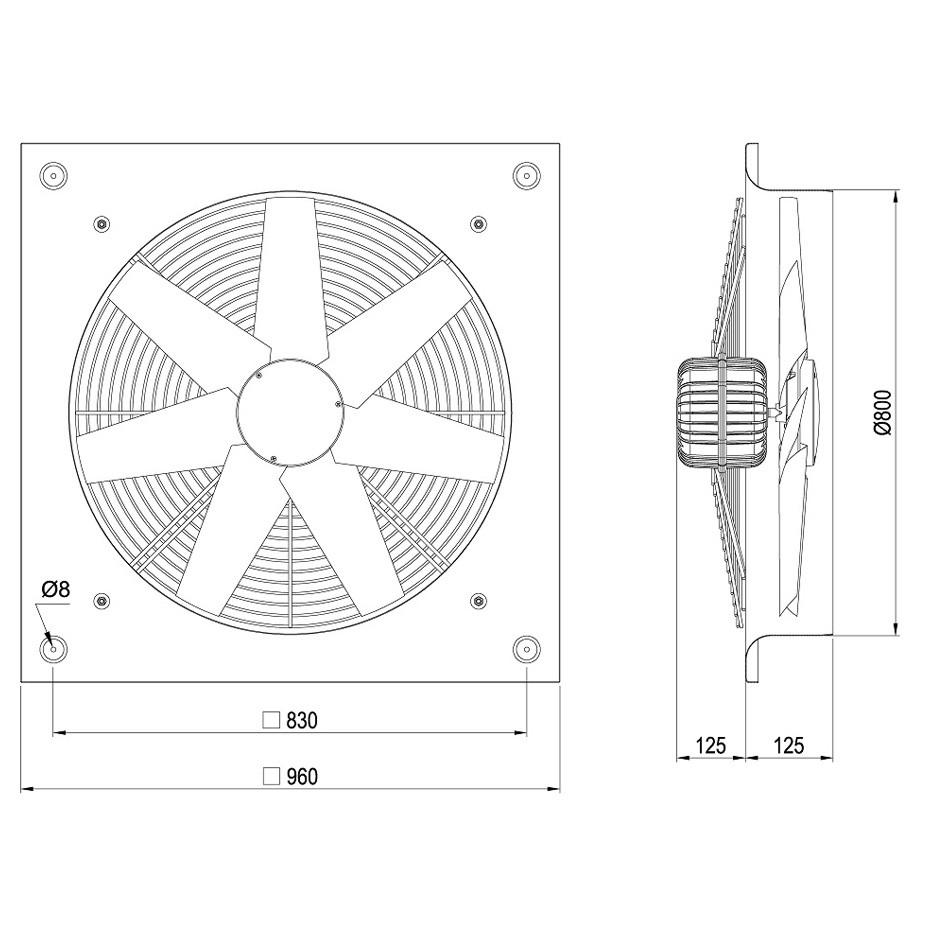 هواکش 80 سانت صنعتی سنگین فلزی سری VIM - 80 K6T