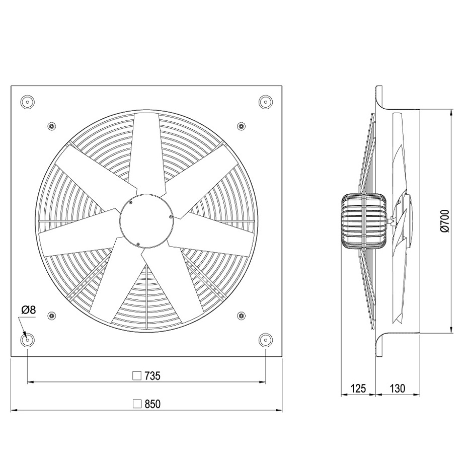 هواکش صنعتی سنگین فلزی سری VIM - 71 K4S