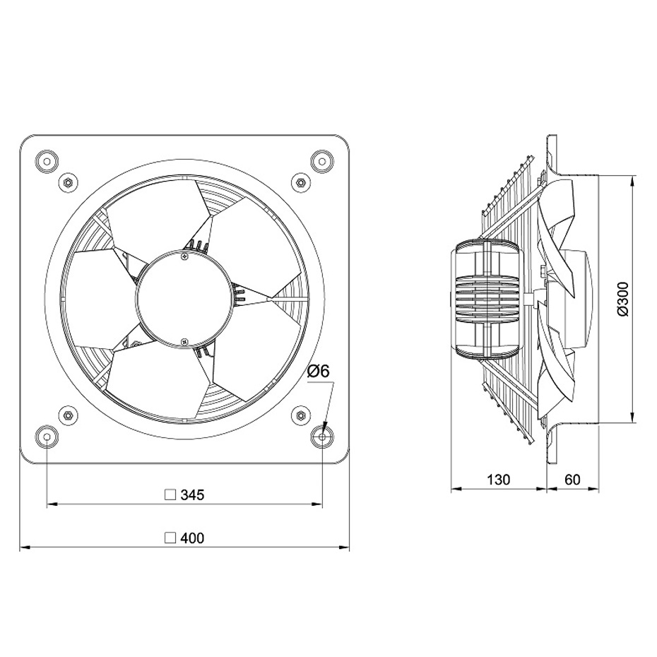 هواکش صنعتی سبک فلزی سری VID - 30 D2S