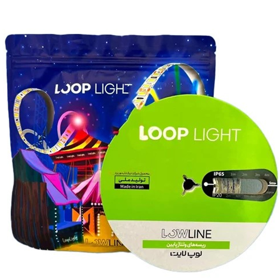 ریسه 12 ولت چسبی لوپ لایت مولتی RGB IP20 PG حلقه 5 متری