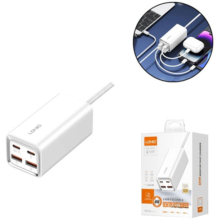 فست شارژ USB و تایپ C الدینو 4610 - 65 وات کابل 1/5 متر