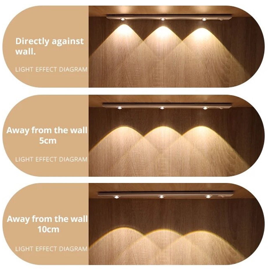 چراغ LED شارژی زیر کابینتی 40 سانت سه حالته سنسوردار