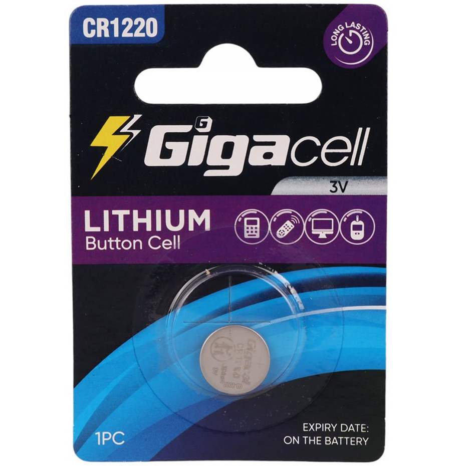 باتری سکه‌ای گیگاسل Gigacell CR1220 لیتیومی 3 ولت