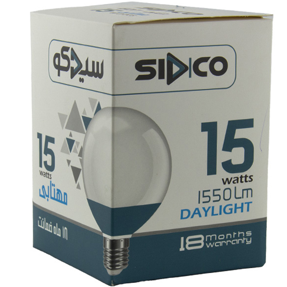 لامپ LED کروی 15 وات سیدکو پایه E27