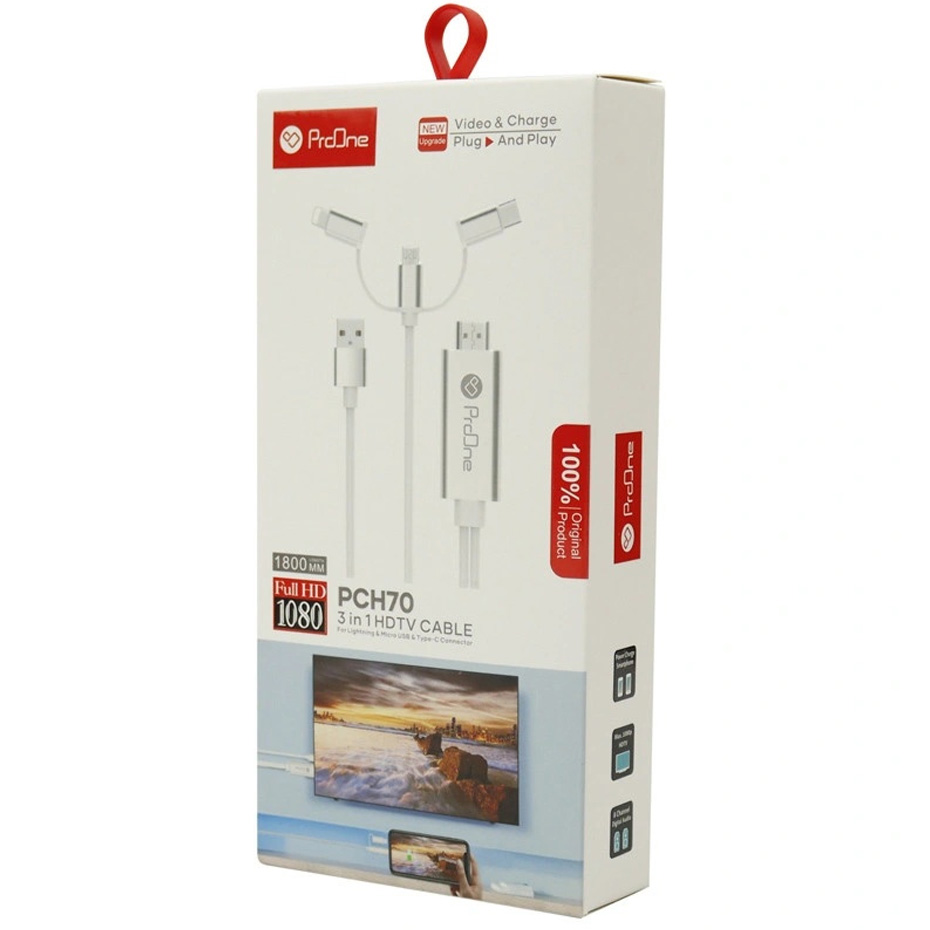 کابل انتقال تصویر تایپ C پرووان اندروید و آیفون به HD مدل PCH70
