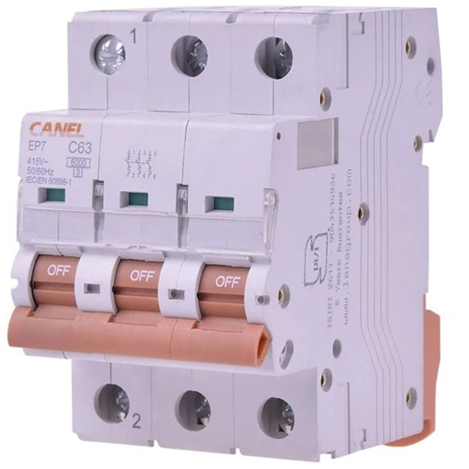 کلید مینیاتوری 40 آمپر سه پل AC کانل کد C40-6KA-3P