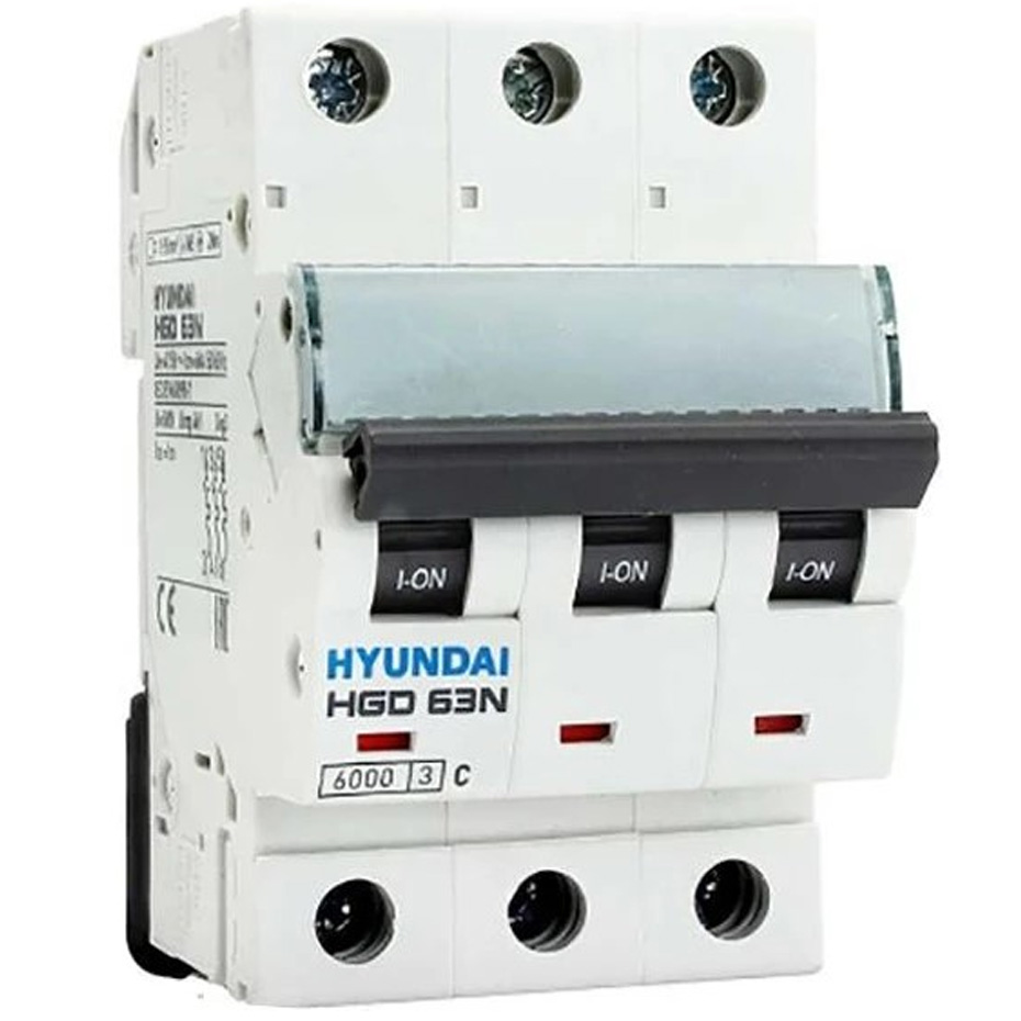 کلید مینیاتوری 16 آمپر سه پل هیوندای کد C16-6KA-3P