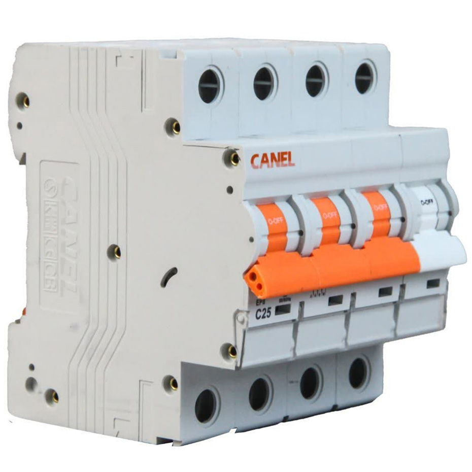 کلید مینیاتوری 20 آمپر سه پل + نول AC کانل کد C20-6KA-3P+N