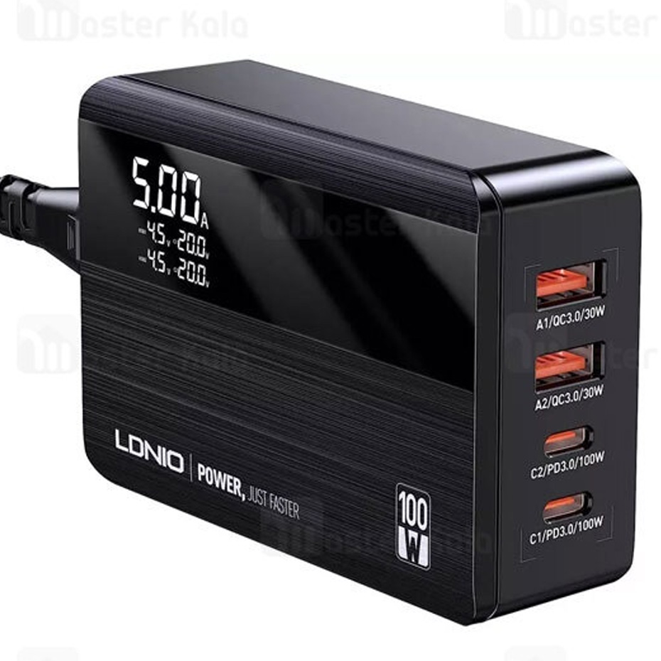 هاب شارژر 4 پورت الدینیو LDNIO A 4809 C توان 100 وات