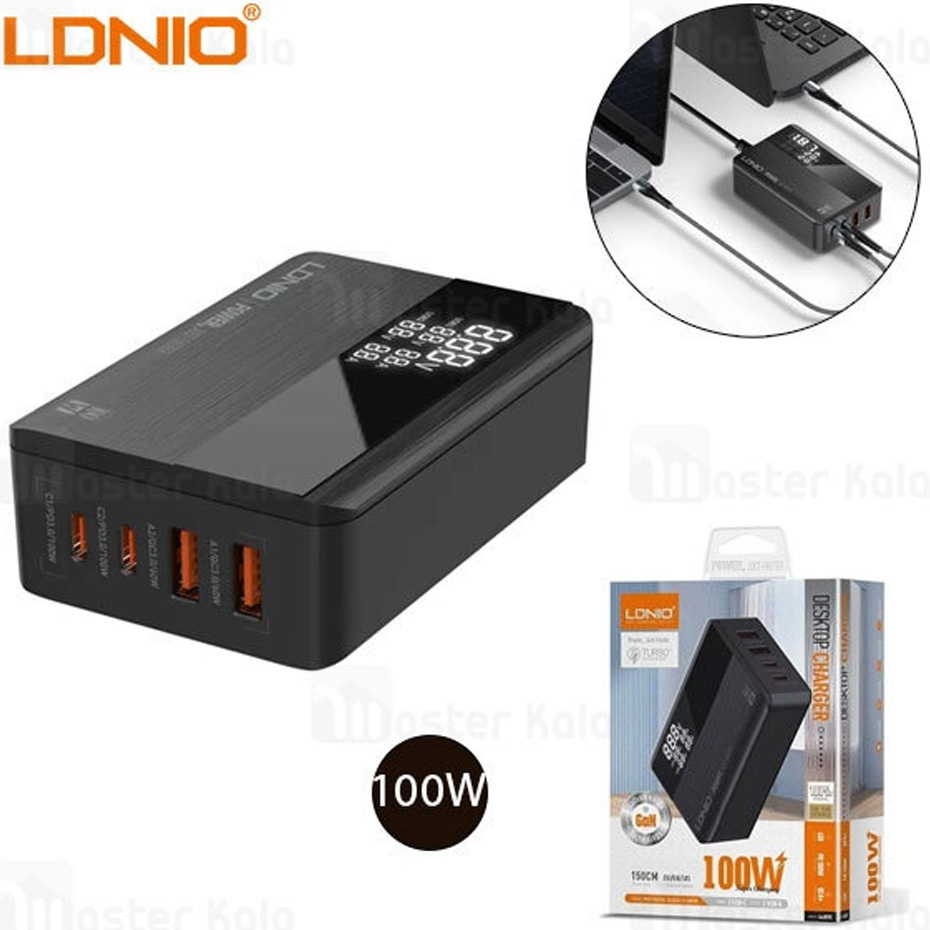 هاب شارژر 4 پورت الدینیو LDNIO A 4809 C توان 100 وات