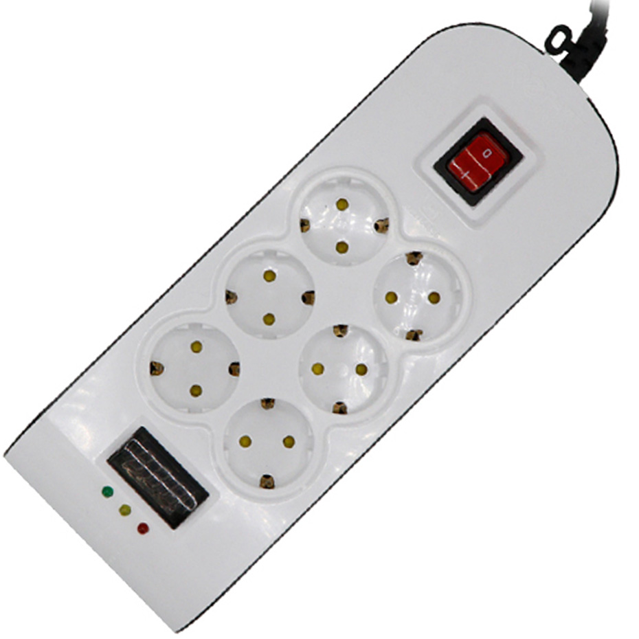 محافظ 6 راه ارت‌دار دیجیتال پارت الکتریک با کابل 3 متری کد 8795