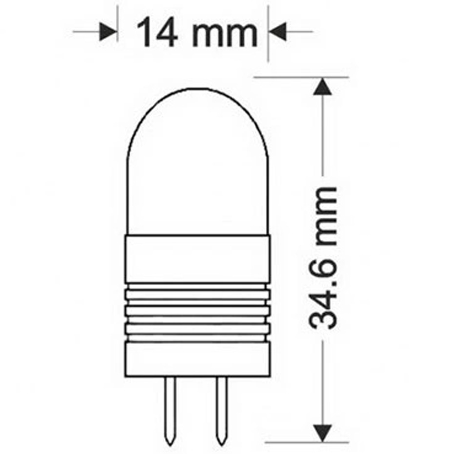 لامپ سوزنی FEC پایه G4 توان 2 وات 12V SMD
