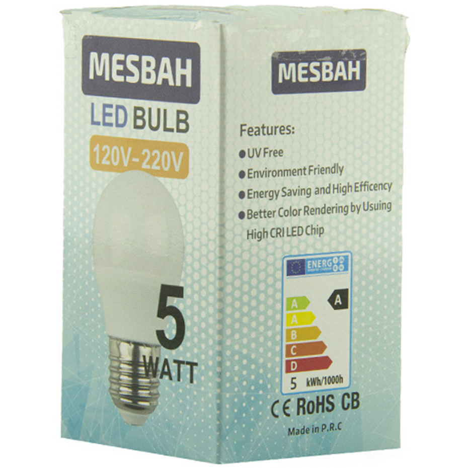 لامپ LED 5 وات مصباح (110–220V) پایه E27