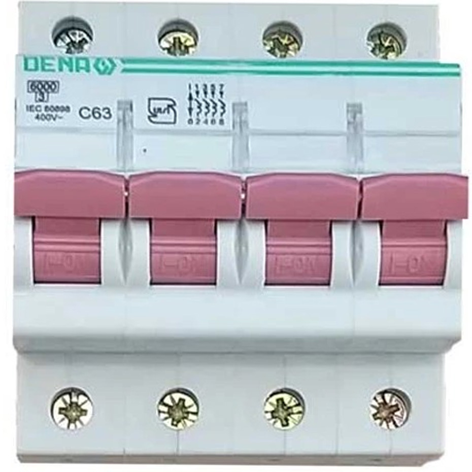 فیوز مینیاتوری چهار پل 25 آمپر دنا الکتریک مدل C25-6K-4P