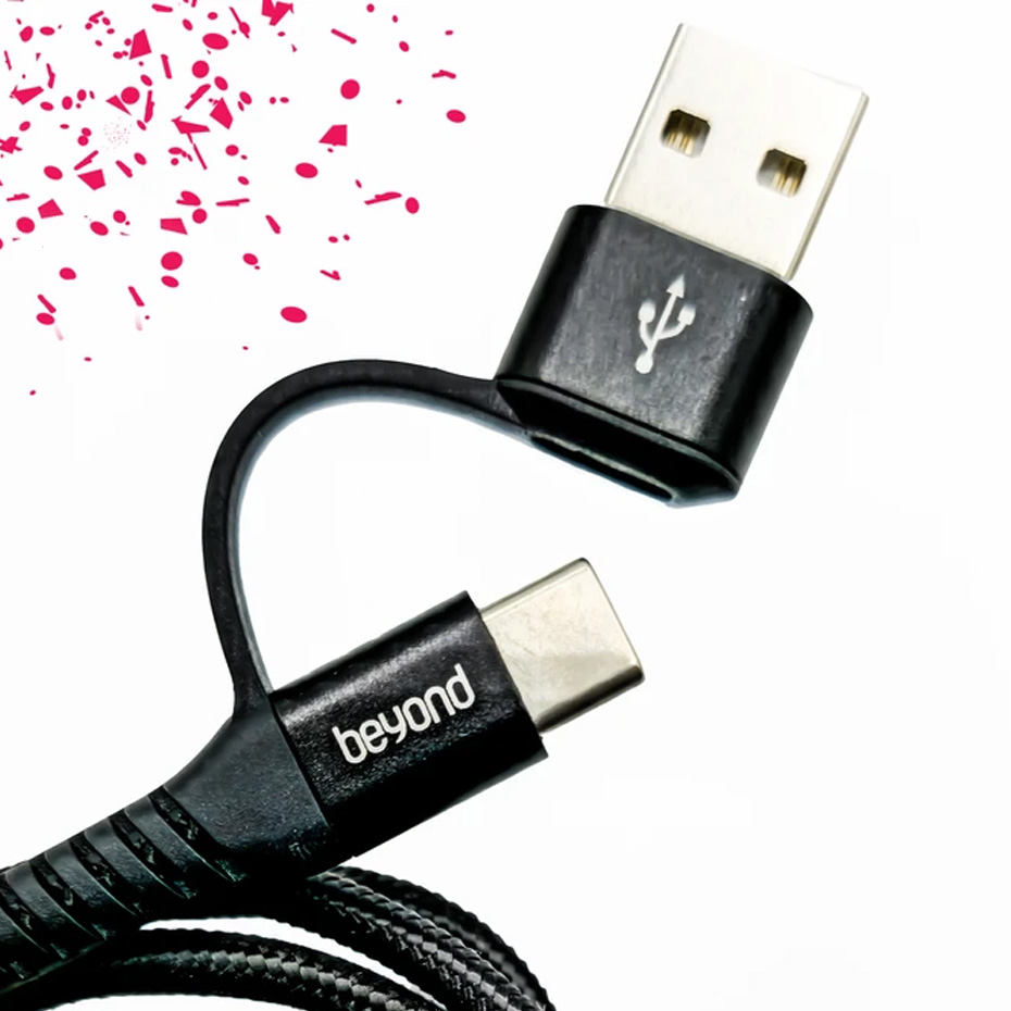 کابل تبدیل USB-C / USB به USB-C بیاند Beyond مدل BCUC - 551 طول 1 متر کابل 2 سر تایپ C