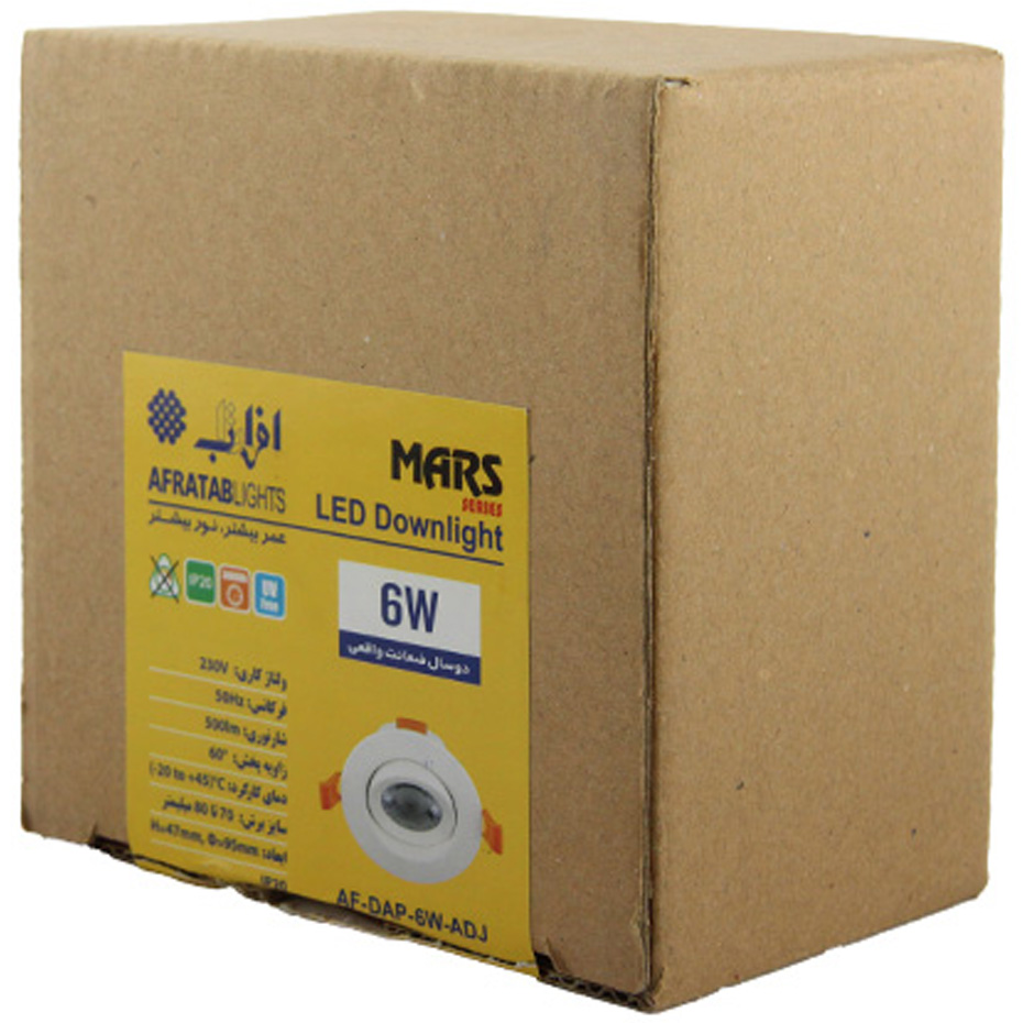 پنل LED داون‌لایت مارس 6 وات توکار
