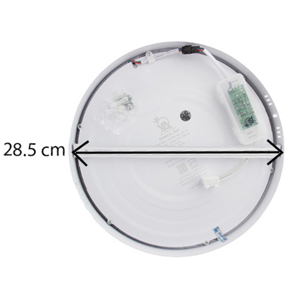 پنل LED یکتا افروز 24 وات گرد روکار ساید لایت با فریم آلومینیومی