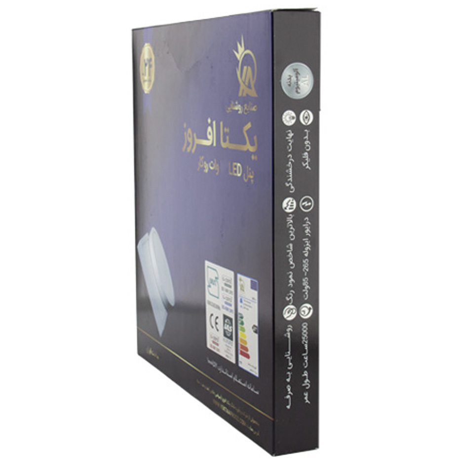 پنل LED یکتا افروز 48 وات گرد روکار ساید لایت فریم آلومینیومی