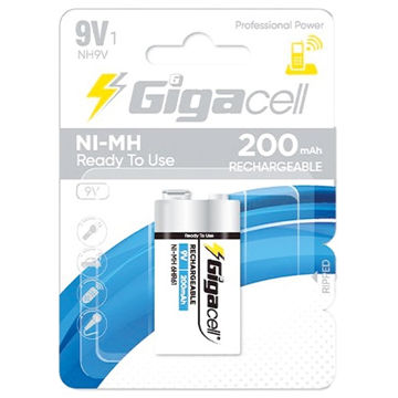 باتری کتابی شارژی گیگاسل GIGACELL 9V ظرفیت 200mAh