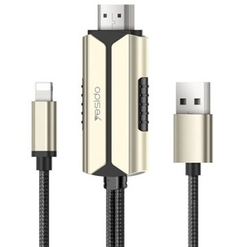 کابل تبدیل Lightning به HDMI یسیدو HM12 طول 2 متر